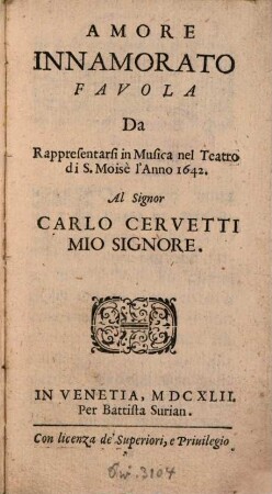 Amore innamorato : Favola