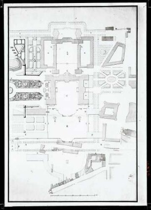 Schloßplatz; Lageplan von Fischer 1747