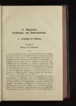 II. Allgemeine Erziehungs- und Unterrichtslehre.