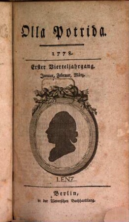 Olla potrida : eine Quartalschrift. 1778, 1778