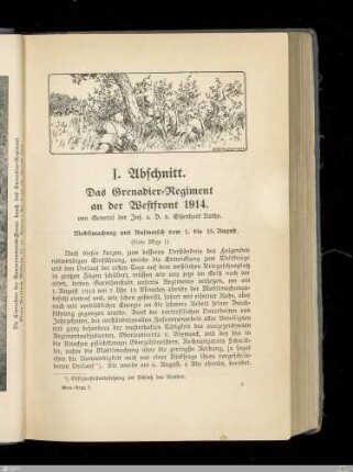 I. Abschnitt: Das Grenadier-Regiment an der Westfront 1914