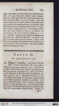 Caput II: De intellectu Dei