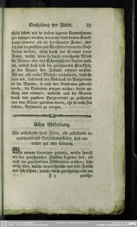 Achte Abtheilung. Alle anhaltende faule Fieber, alle anhaltende remittirende und Entzündungsfieber, sind entweder gut oder bösartig