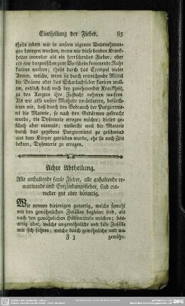 Achte Abtheilung. Alle anhaltende faule Fieber, alle anhaltende remittirende und Entzündungsfieber, sind entweder gut oder bösartig