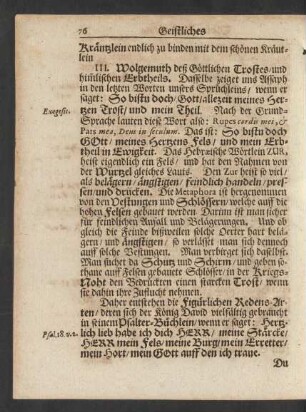III. Wolgemuth deß Göttlichen Trostes/ und him[m]lischen Erbtheils.