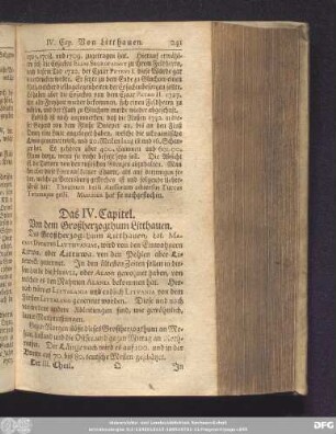 Das IV. Capitel. Von dem Großherzogthum Litthauen.