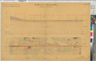 Bahnlinie Münster-Rheda-Lippstadt: Nivellements- und Situationsplan, Blatt 11: km 21,000 bis km 23,000, M. 1:2.500 und M. 1:250 Vp.: Hannover, Münster