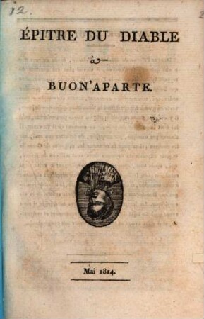 Epitre Du Diable à Buon'aparte