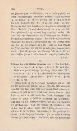 336-339 [Rezension] Krüger, Gustav, Geschichte der altchristlichen Litteratur in den ersten drei Jahrhunderten