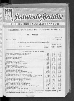 Verbraucherpreise in Hamburg im Februar 1963 : Lfd. Nr. 8