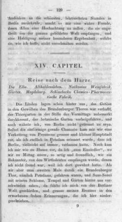 XIV. Capitel. Reise nach dem Harze.