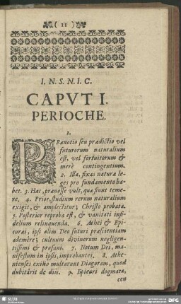 Caput I. Perioche