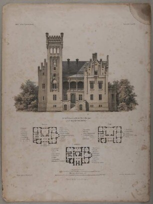Steinpleis bei Werdau (Sachsen): Schlößchen des Freiherrn von Roemer (Architectonisches Skizzenbuch)