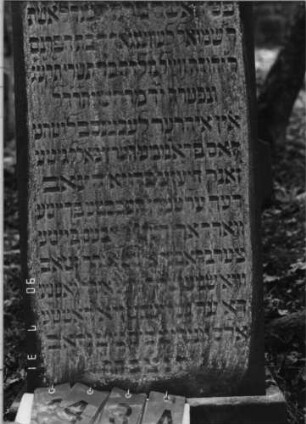 Grabstein 343 (Index: 99791310) Maße HxBxT: 129x51x17 cm Besonderheit: kulturhistorisch wertvoll / künstl.-formale Gründe (Inschrift): Grabstein 343A