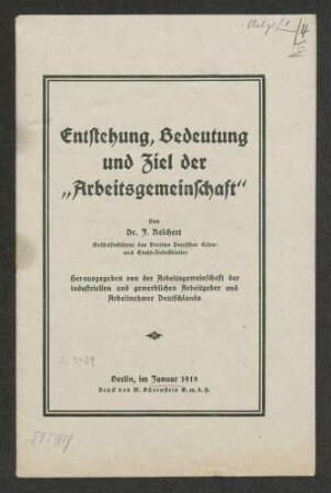 Zentral-Arbeitsgemeinschaft der industriellen und gewerblichen Arbeitgeber und Arbeitnehmer Deutschlands
