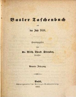 Basler Taschenbuch. 9. 1858