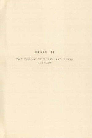 Book II. The people of Burma and their customs