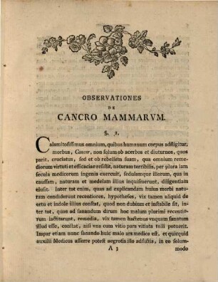 Observationes de cancro mammarum