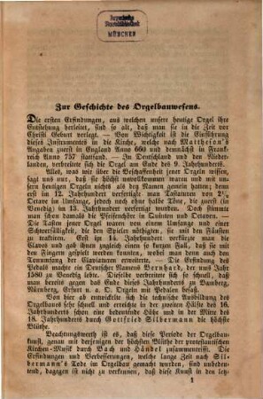 Beitrag zur Geschichte des Orgelbauwesens : eine Denkschrift zur Einweihung der durch Herrn Friedrich Ladegast erbauten großen Dom-Orgel zu Merseburg, nebst Disposition derselben