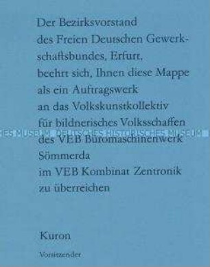 Grafikmappe mit 6 Blättern von Volkskünstlern