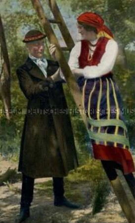 Junges Paar in polnischer Volkstracht