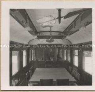 Compiègne, Wagen eines Marschalls, in dem 1918 und 1940 die Waffenstillstandsverhandlungen stattfanden.