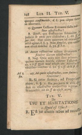 Tit. V. De Usu Et Habitatione