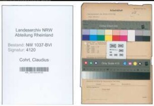 Entnazifizierung Claudius Cohrt , geb. 04.12.1898 (Lehrer)