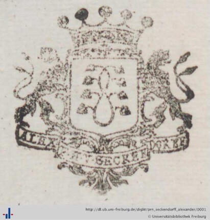 [Provenienz]: Seckendorff, Alexander Friedrich Wilhelm, von
