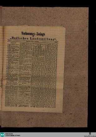 Badische Landes-Zeitung, Verloosungs-Beilage zur Badischen Landeszeitung, No. 2