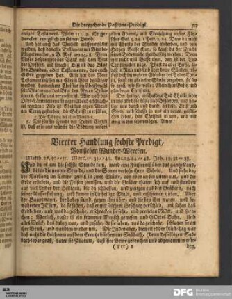 Vierter Handlung sechste Predigt (Die dreyzehende Paßions-Predigt).