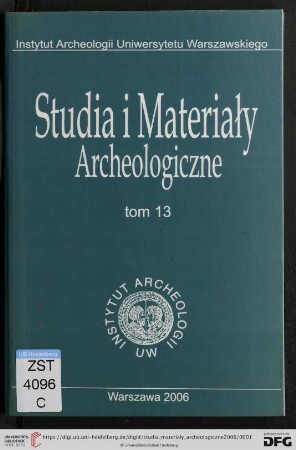 13: Studia i materiały archeologiczne