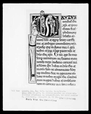 Bibel des Manerius Teil 3 — Anfang des Palusbriefs an Philemon mit Initiale P (aulus), Folio 290 verso