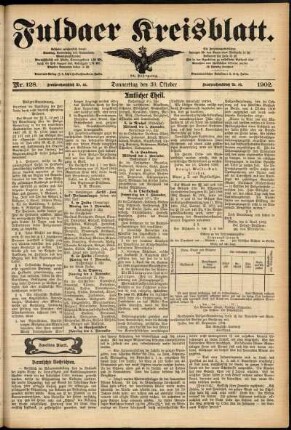 Zweite Ausgabe vom Donnerstag, den 30. Oktober 1902.