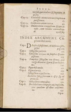 Index Argument. Capitum libri tertii.