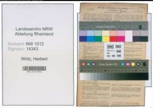 Entnazifizierung Herbert Wirtz , geb. 09.01.1920 ()