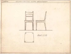 Bertsch, Karl; Möbelentwürfe - Stuhl (Ansichten)