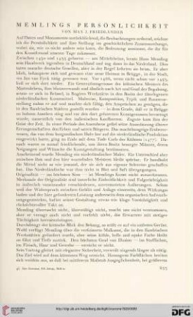 20: Memlings Persönlichkeit