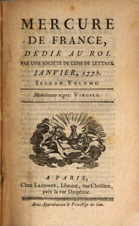 Mercure de France. 1775, 1, Vol. 2
