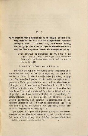 Entscheidungen des Preußischen Oberverwaltungsgerichts, 7. 1881