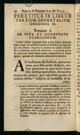 172-282, Paratitla in Librum Tertium Decretalium Gregorii IX.