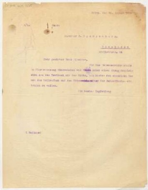 Brief an Heinrich Spangenberg : 30.08.1920