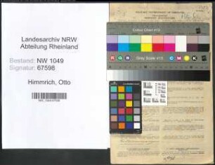 Entnazifizierung Otto Himmrich , geb. 11.10.1889 (Angestellter)