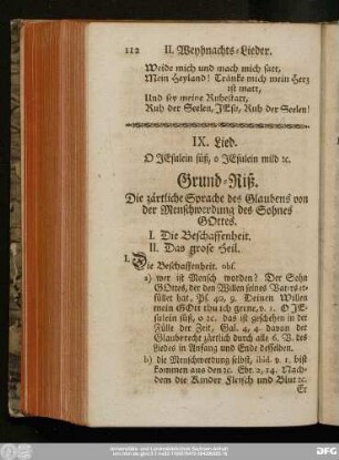 IX. Lied. O Jesulein, o Jesulein mild [et]c.