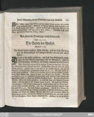 Am zehenten Sonntage nach Trinitatis. 1 Cor. 12, 1-11. Die Gaben des Geistes.
