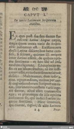 Caput I. De variis Latinorum Scriptorum aetatibus