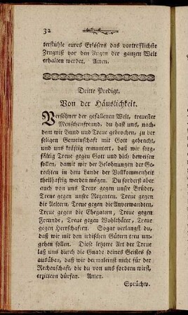 Dritte Predigt. Von der Häuslichkeit.