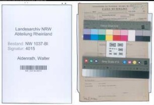 Entnazifizierung Walter Aldenrath , geb. 00.00.0000 (Gelderheber)