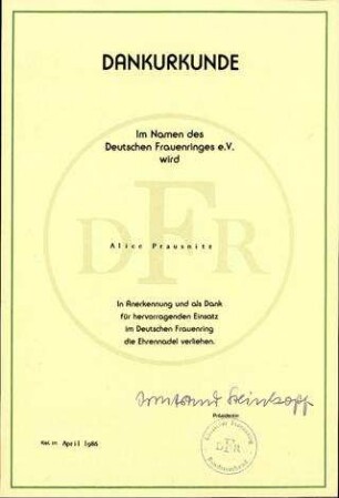 Dankurkunde