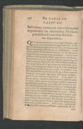 Caput XIV. Solvuntur contraria adversariorum argumenta, ex rationibus Physicis pro infinita continui divisione depromta.